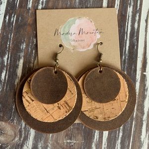 Genuine Leather & Cork Earrings